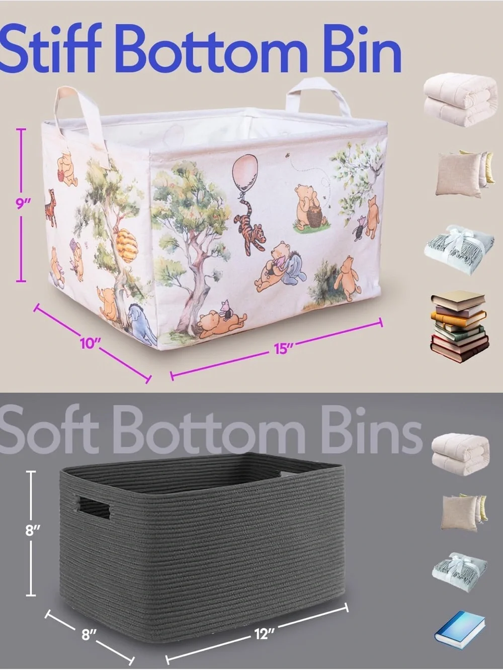 Winnie the Pooh Baby Beige Character Storage Tote Bin - Kids Accessories